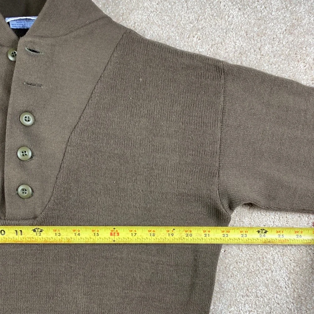Garrison Collection Mens XL Olive Drab 5 Button Shawl Collar Military Sweater